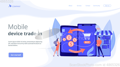 Image of Mobile device trade-in concept landing page.