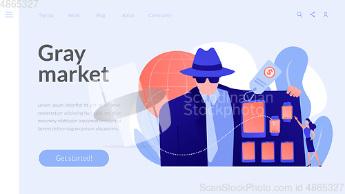 Image of Gray market concept landing page.