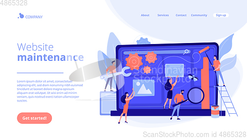 Image of Website maintenance concept landing page