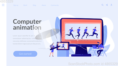 Image of Computer animation concept landing page