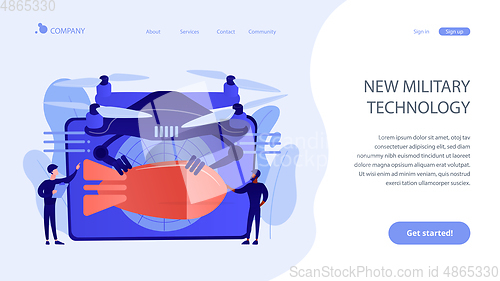 Image of Military drone concept landing page.