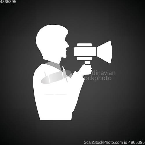 Image of Man with mouthpiece icon