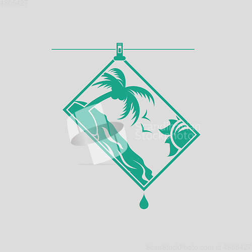 Image of Icon of photograph drying on rope