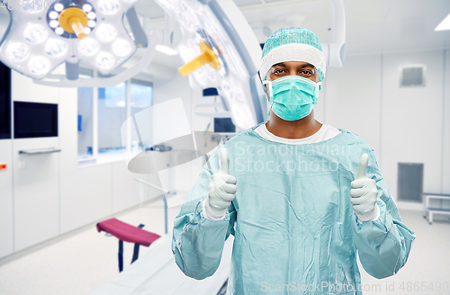 Image of indian male doctor or surgeon over operating room