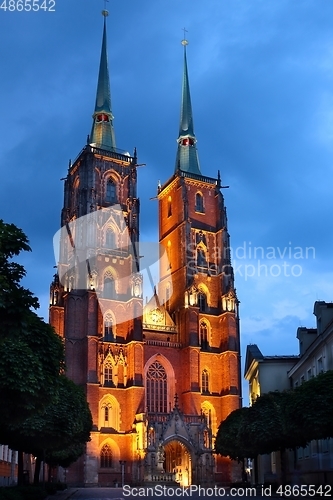 Image of Towers of cathedral in Wroclaw