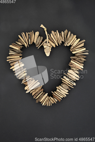 Image of Driftwood Heart Shaped Sculpture  