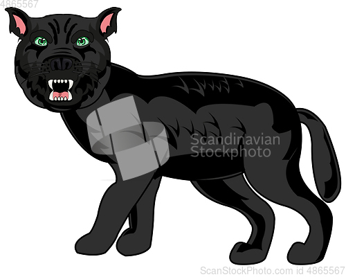 Image of Vector illustration of the wildlife blackenning panther