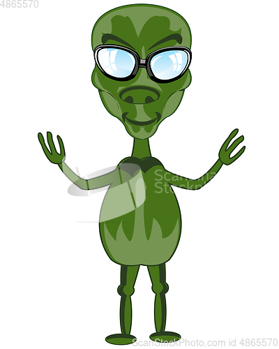Image of Vector illustration of the cartoon stranger bespectacled