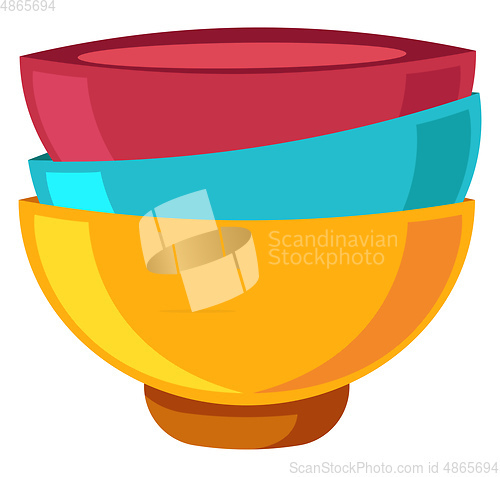 Image of Bowls vector color illustration.
