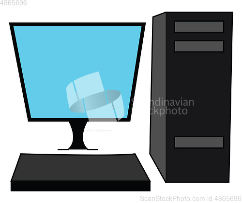 Image of Desktop computer vector illustration 