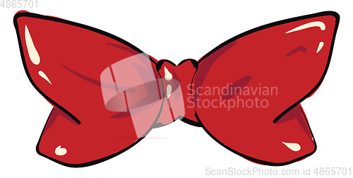 Image of Clipart of a red string bow tie with two black spheres as eyes v