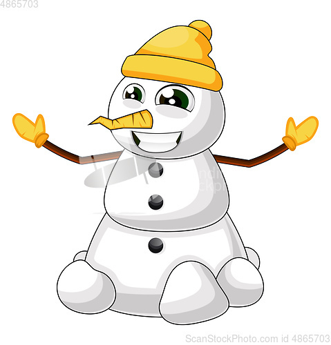 Image of Cute snowman illustration vector on white background