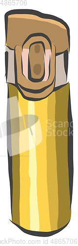 Image of Clipart of a golden colored thermos flask vector or color illust