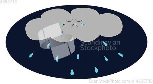 Image of A little crying cloud vector or color illustration