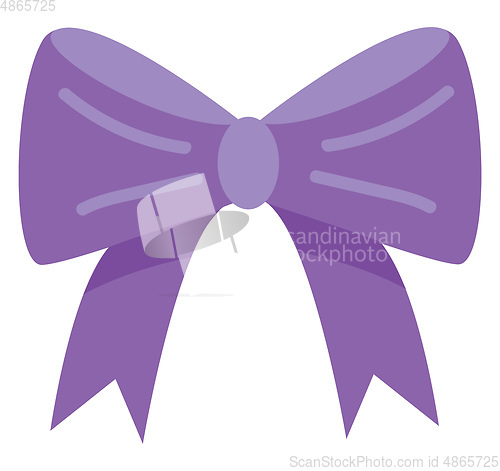 Image of Purple bow  vector illustration on white background