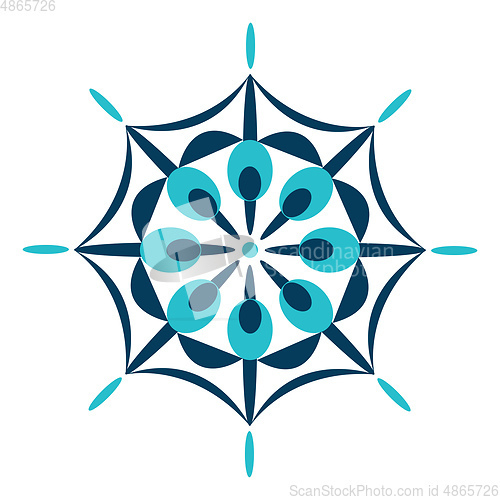 Image of A spiritual blue color mandala vector or color illustration