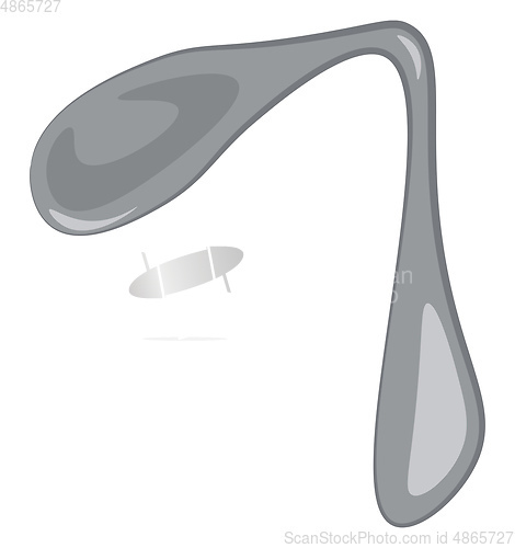 Image of A bended spoon, vector color illustration.