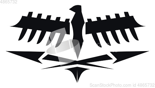 Image of Tattoo of flying animal vector or color illustration