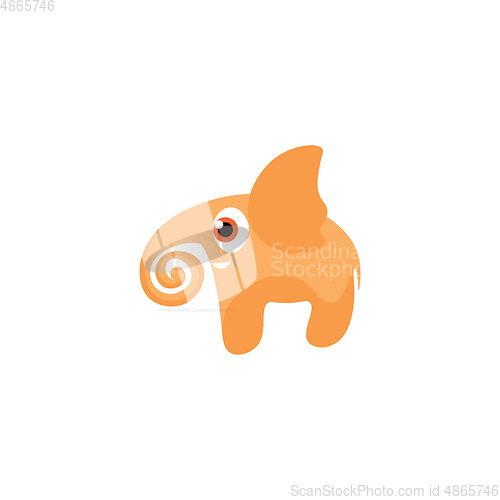 Image of Orange elephant vector or color illustration