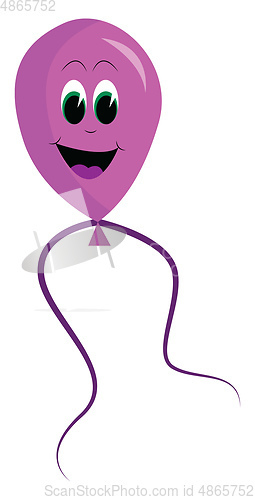 Image of Smiling pink balloon vector illustration on white background 