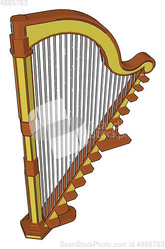 Image of Parts of harps vector or color illustration