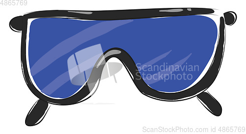 Image of A blue glasses, vector color illustration.