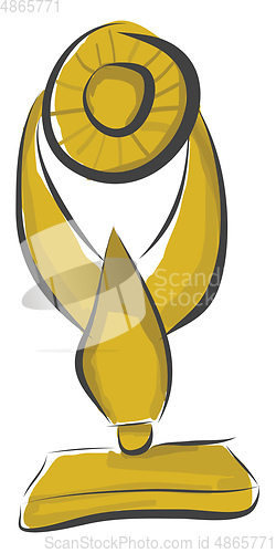 Image of A golden Trophy cup vector or color illustration