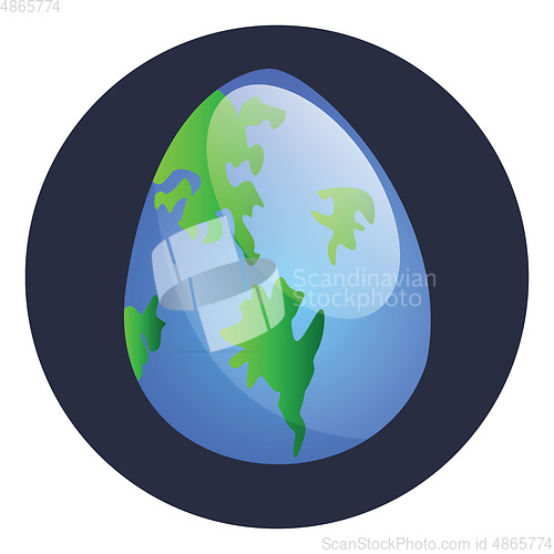 Image of Easter egg decorated like Earth illustration web vector on a whi