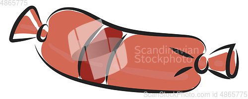 Image of A red sausage vector or color illustration
