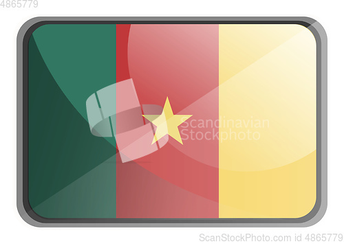 Image of Vector illustration of Cameroon flag on white background.