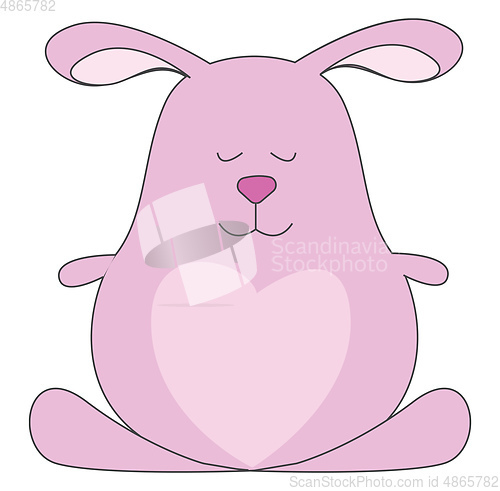 Image of A beautiful pink-colored bunny with eyes closed vector or color 