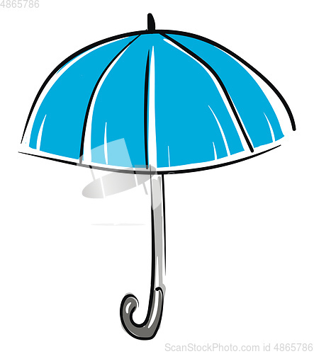 Image of Illustration of a blue umbrella 