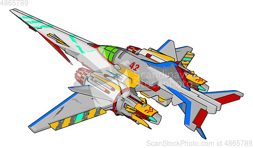 Image of Sci-fi battle cruiser vector illustration on white background