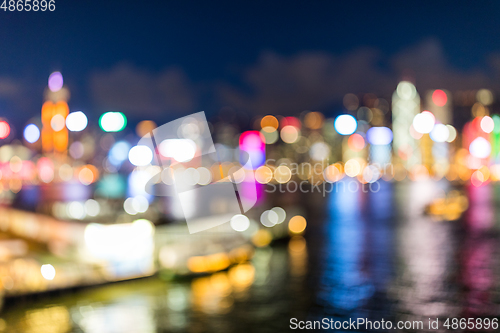 Image of Blur view of Hong Kong cityscape