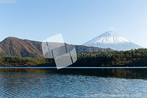 Image of Mount Fuji and lake saiko