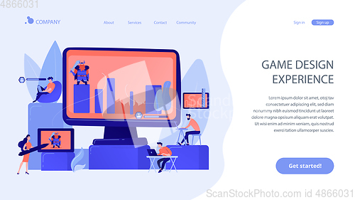 Image of Computer games development concept landing page