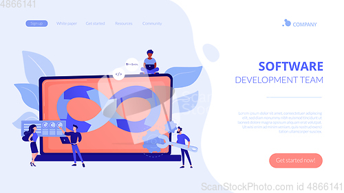 Image of DevOps team concept landing page
