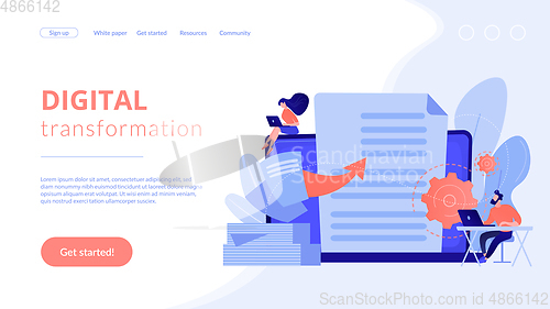 Image of Digital transformation concept landing page.