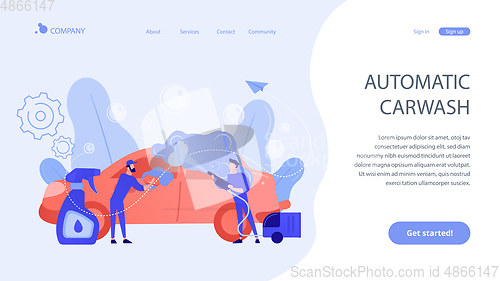 Image of Car wash service concept landing page.