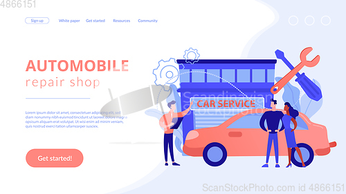 Image of Car service concept landing page.