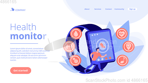 Image of Fitness tracker concept landing page.