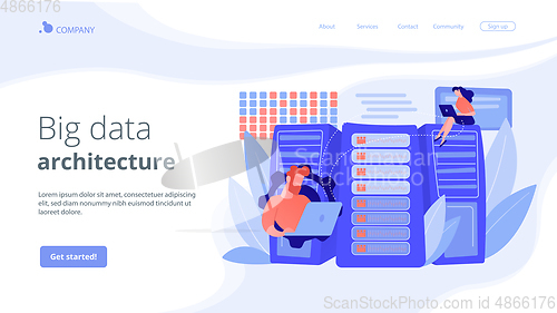 Image of Big data storage concept landing page.