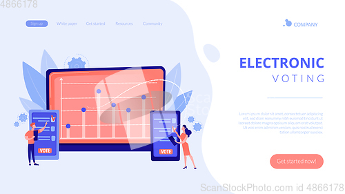 Image of Electronic voting concept landing page