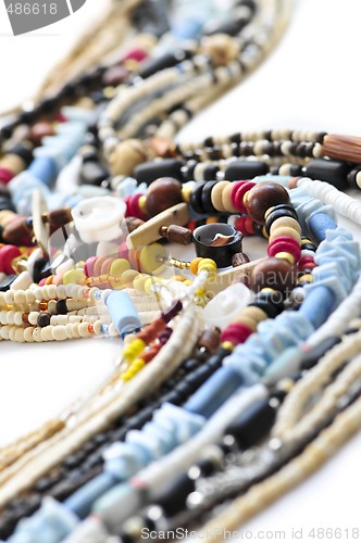 Image of Wood and seashell bead necklaces