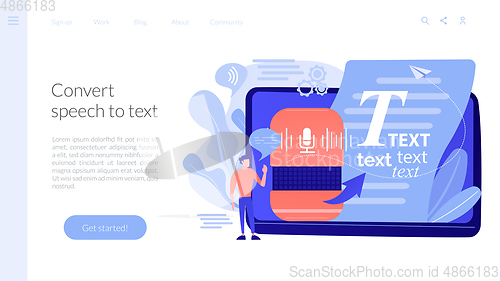 Image of Speech to text concept landing page