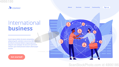 Image of International business concept landing page.