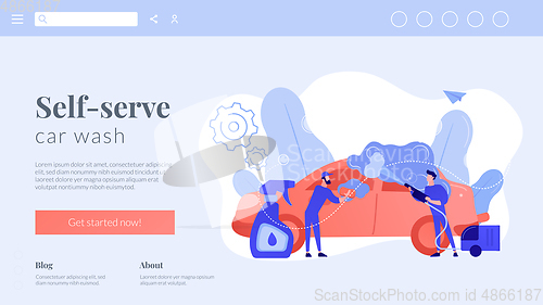 Image of Car wash service concept landing page.