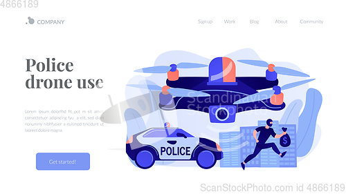 Image of Law enforcement drones concept landing page.