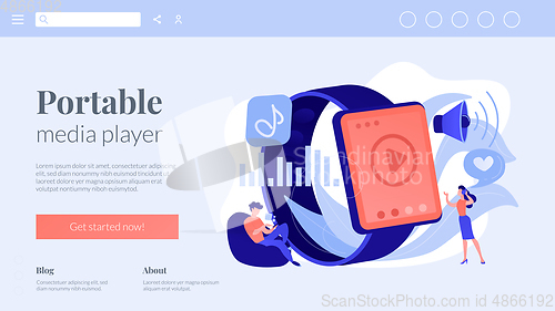 Image of Smartwatch player concept landing page.