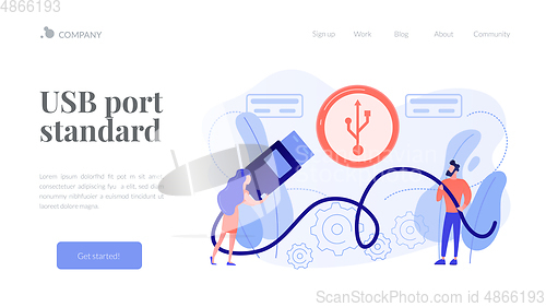 Image of USB connection concept landing page.